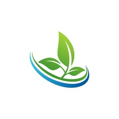 eco leaf logo illustration