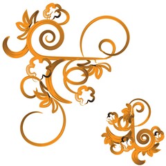 Swirl and Curl Floral Decorative Ornaments