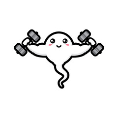 Cute strong sperm vector design