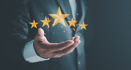 feedback rating and positive customer review experience, satisfaction survey. Customer Experiences...