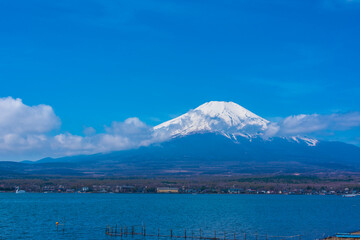 山中湖と富士山