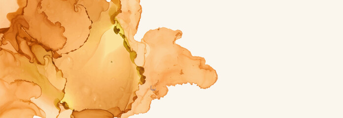 Alcohol ink vector texture banner. Fluid ink abstract background.