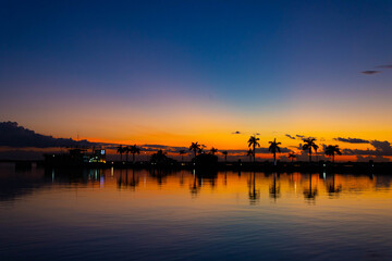 sunset over the river