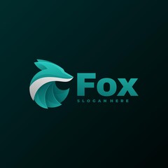 Vector Logo Illustration Fox Gradient Colorful Style.
