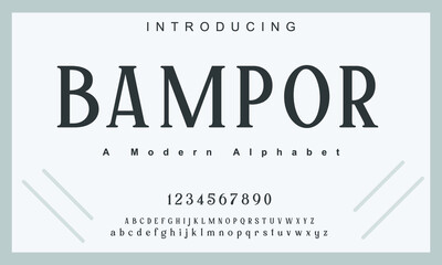 Bampor font. Elegant alphabet letters font and number. Classic Copper Lettering Minimal Fashion Designs. Typography fonts regular uppercase and lowercase. vector illustration