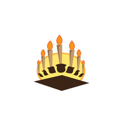 seven candle logo. vector