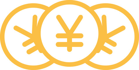 japan currency of icon style
