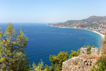Fototapeta na wymiar Landscape of Alanya bay. Turkey sea resort.