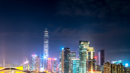 Fototapeta na wymiar Shenzhen city modern architecture night view