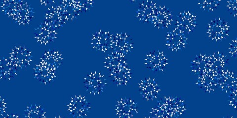 Light blue vector doodle background with flowers.