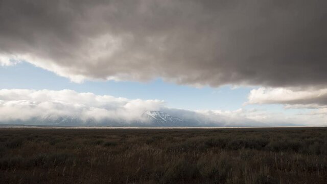 Grand Teton National Park Timelapes, Gross Venture Fields with Clouds