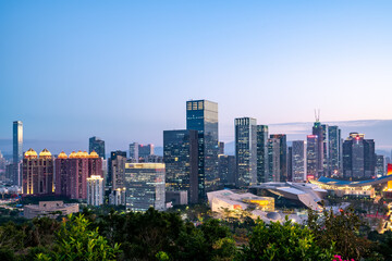 Fototapeta na wymiar Shenzhen city modern architecture night view