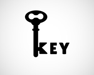 Key K initial letter logo symbol design illustration