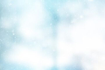 abstract blue background snow snowflakes, new year, glow design
