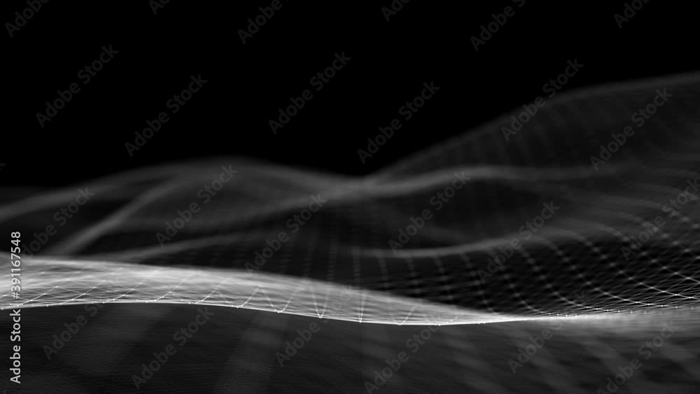 Fototapete 4K Resolution. Abstract digital connection. Equalizer for music, showing sound waves with music waves. Network connection structure. 3d.