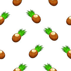 Seamless Pattern Abstract Elements Food Pineapple Vector Design Style Background Illustration