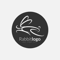 Rabbit Logo Template With Circle Shape Style