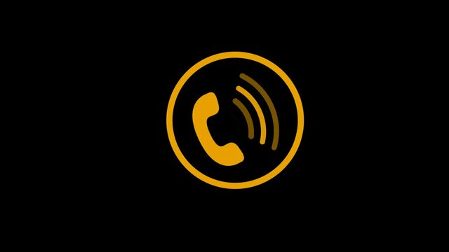 Amazing brown color phone calling animation on blackground, Phone calling animation
