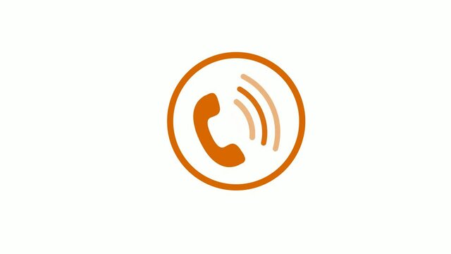 Amazing brown color phone calling animation on white background, Phone calling