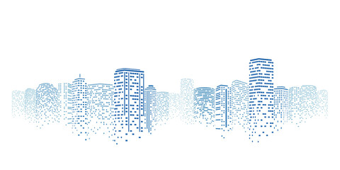 Night city vector illustration. Dark urban scape. Night cityscape in flat style, abstract background.