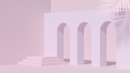 Abstract background, mock up scene with podium geometry shape for product display. 3D rendering