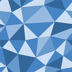 Blue polygonal background. Seamless geometric pattern. Blue triangles. Low poly template. Crystal texture. Vector illustration EPS10.