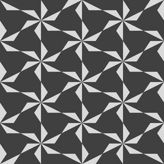 Black and white mosaic background. Seamless geometric pattern. Vector illustration EPS10. Stylish template made out of repeating triangles. Crystal texture. Floral ornament, pattern.
