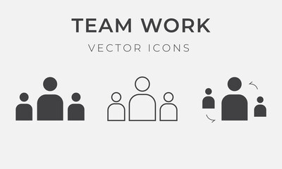 Team Work Icons vector.
