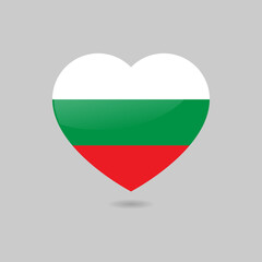 Vector Glossy Bulgarian Flag Heart