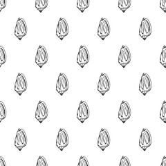 Seamless pattern with seashells. Marine background.  Hand drawn vector illustration in sketch style. Perfect for greetings, invitations, coloring books, textile, wedding and web design.