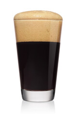 Glass of stout dark beer isolated on a white.
