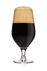 Glass of stout dark beer isolated on a white.