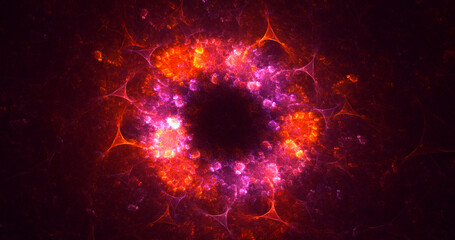 Obraz premium 3D rendering abstract multicolor fractal light background