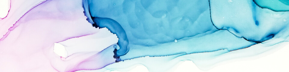 Hand-painted Pattern.  Watercolour Cyan