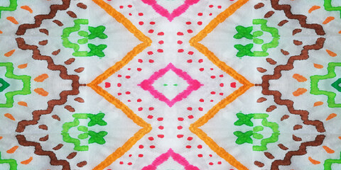 Grunge Ethnic Decor. Vibrant Red Print.