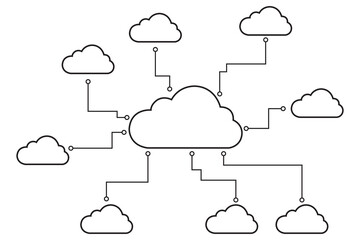Cloud computing, Cloud computing technology internet concept, Cloud icon with circuit board isolated in white background. vector illustration