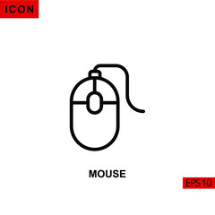 Icon mouse computer or laptop. Outline, line or linear vector icon symbol sign collection for mobile concept and web apps design.