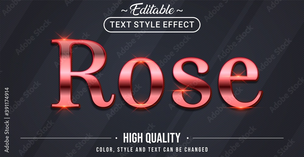 Poster 3d rose gold text effect - editable text effect