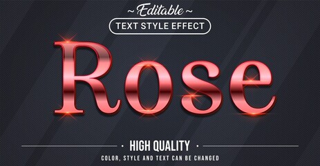 3D rose gold text effect - Editable text effect