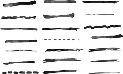 Monochrome Watercolor-like analog line drawn by handwriting