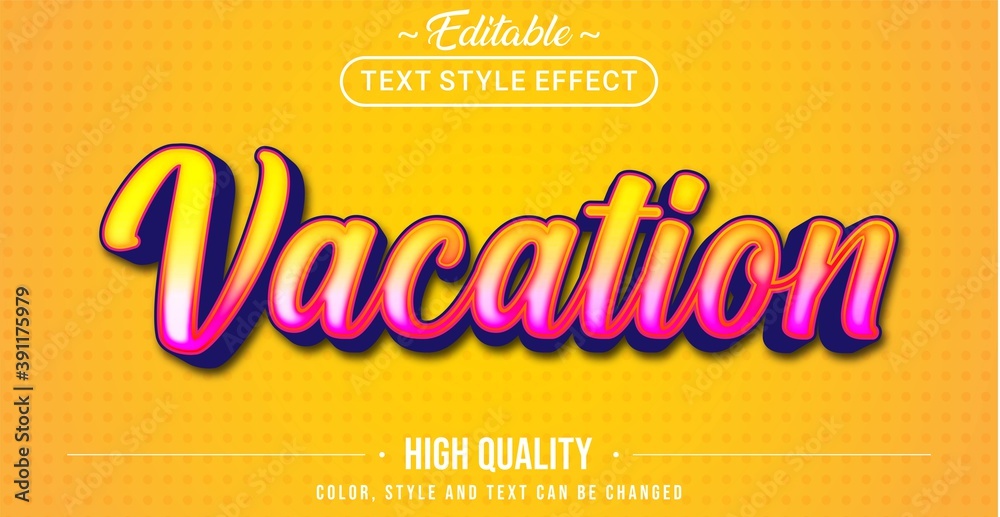 Poster 3D vacation text effect - Editable text effect