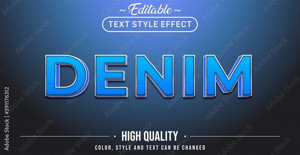 Poster 3d denim text effect - editable text effect