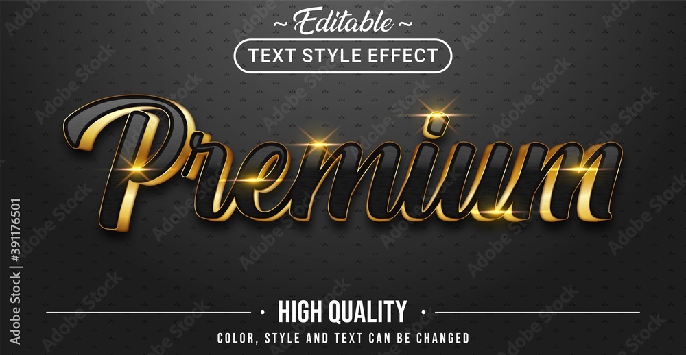 Poster 3d premium black and gold text effect - editable text effect