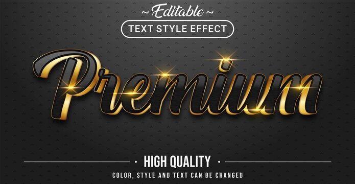 3D premium black and gold text effect - Editable text effect