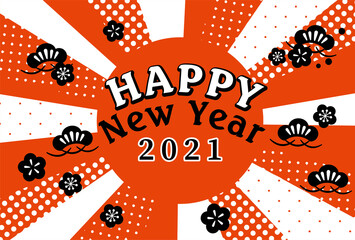 2021年　丑年の年賀素材