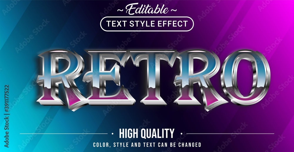 Poster Modern Retro text effect - Editable text effect