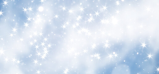 blue snowfall bokeh background, abstract snowflake background on blurred abstract blue
