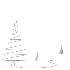 Christmas trees background. Vector illustration