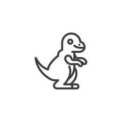 Dinosaur toy line icon. linear style sign for mobile concept and web design. T-Rex toy dinosaur outline vector icon. Symbol, logo illustration. Vector graphics