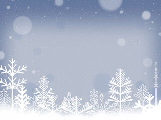 Fototapeta na wymiar クリスマス素材,雪,結晶_ライトグレー